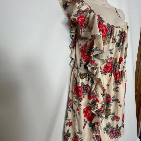 Wet Seal Floral Ruffled One-Shoulder Dress S Cottagecore Romantic Y2K - Picture 4 of 8